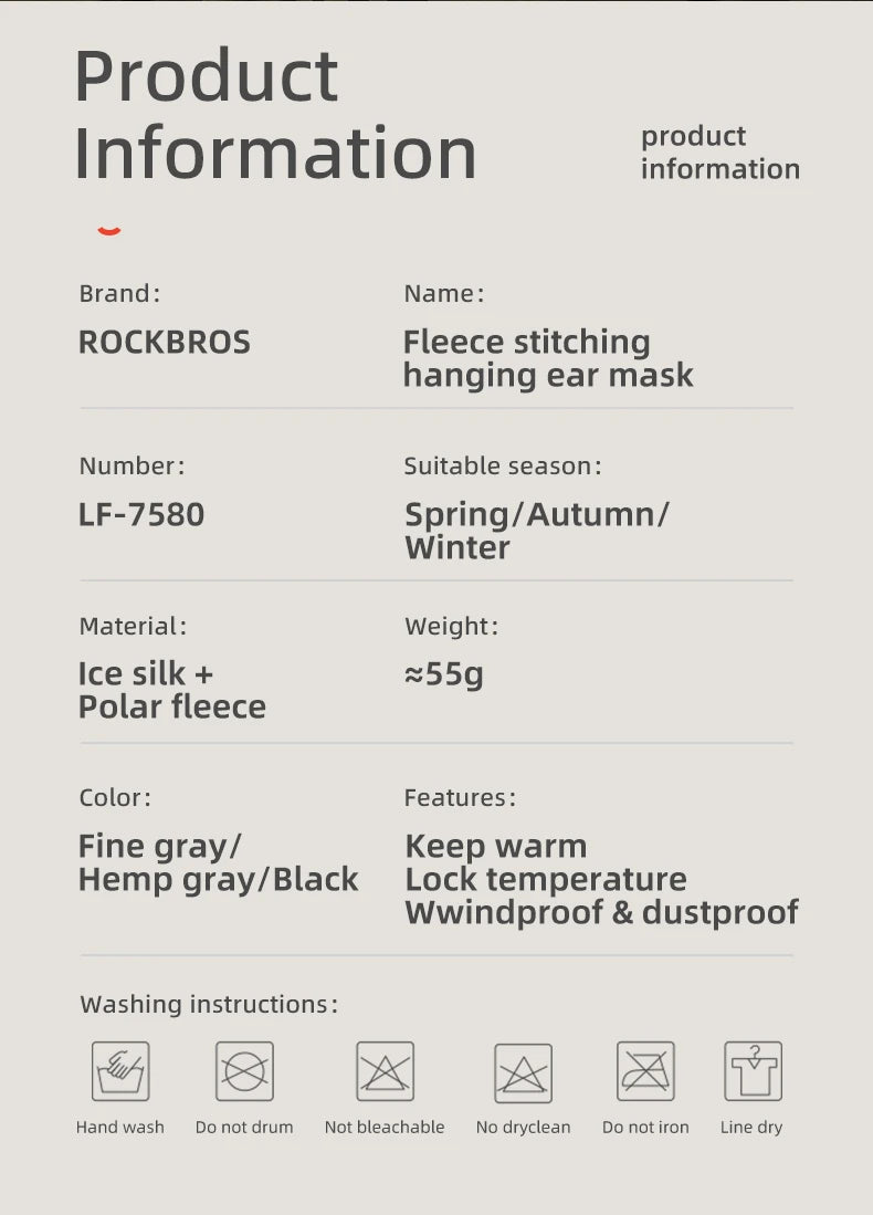 Winter Cycling Face Mask Windproof Fleece Thermal Bike Scarf