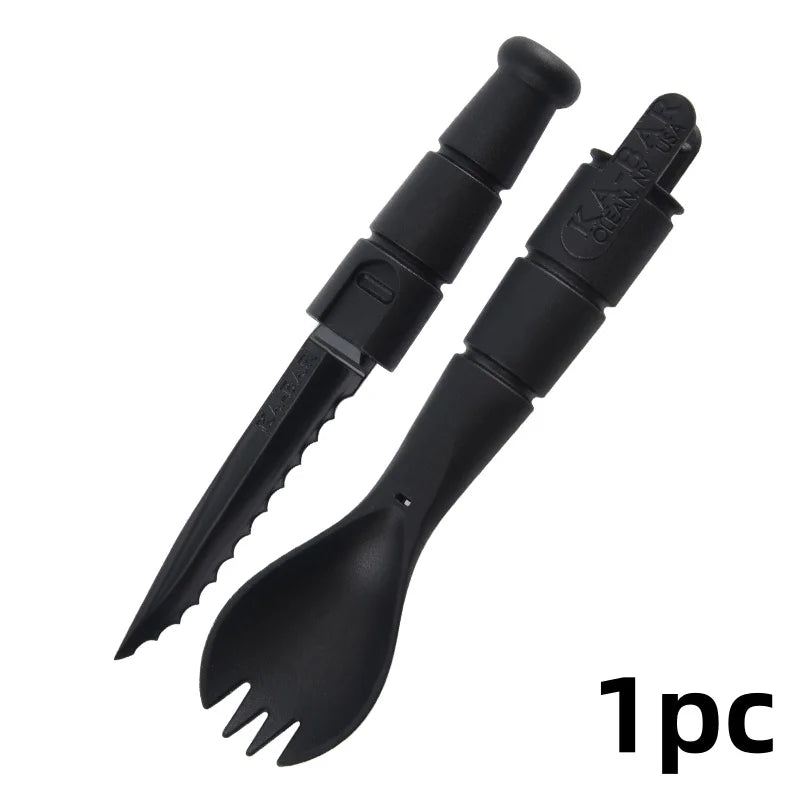 Compact Outdoor Fork and Spoon Tool