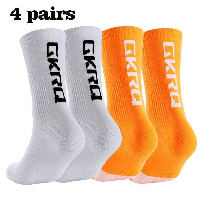 Meias de ciclismo GKRQ, conjunto de 4 pares, tamanhos M ou L