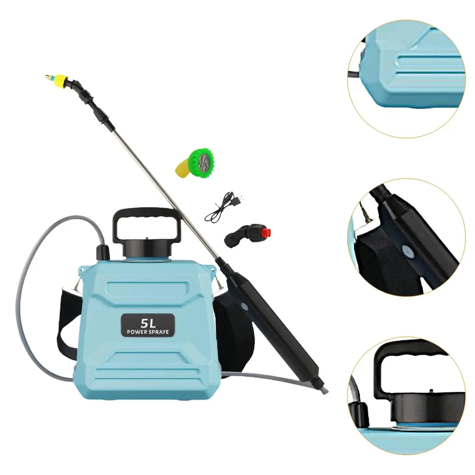Zaino irroratore elettrico da giardino 5L/8L con ugelli regolabili