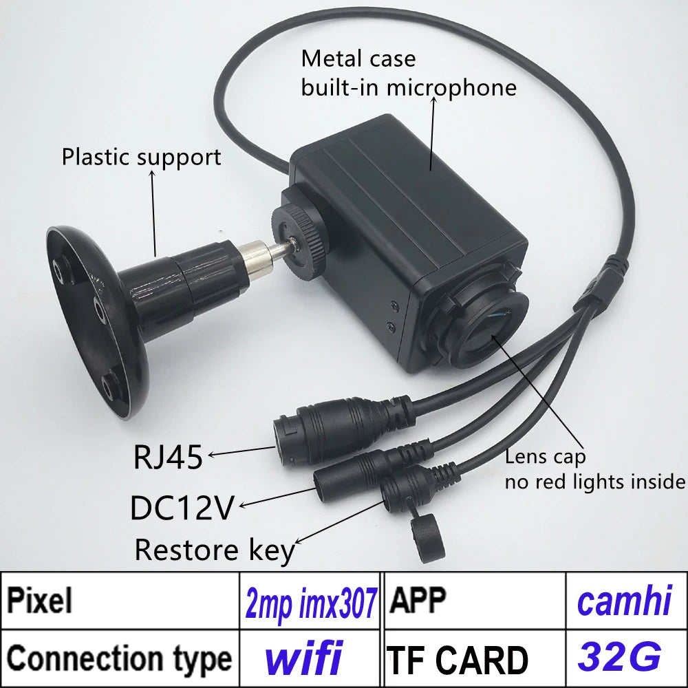 2MP IMX307 Starlight Teljes Színes Éjjellátó Vezeték nélküli IP Kamera