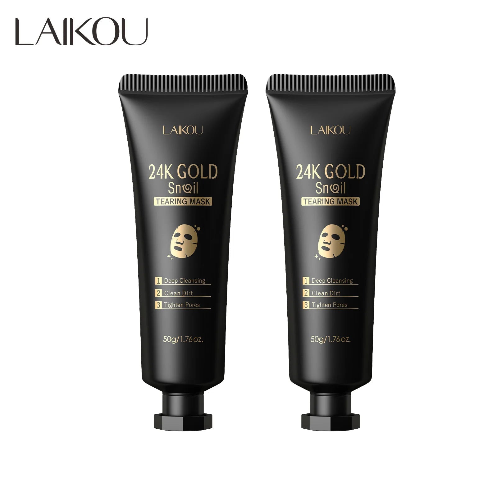 1/2/3pcs LAIKOU 24K Gold Snail Collagen Peel Off Tearing Face Mask Deep Cleansing Remove Blackhead Face Care Tear Off Mask