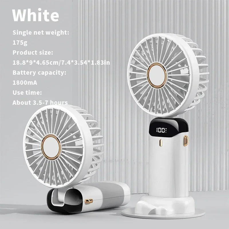 Foldable 5-Speed Handheld Mini Fan with LED Display