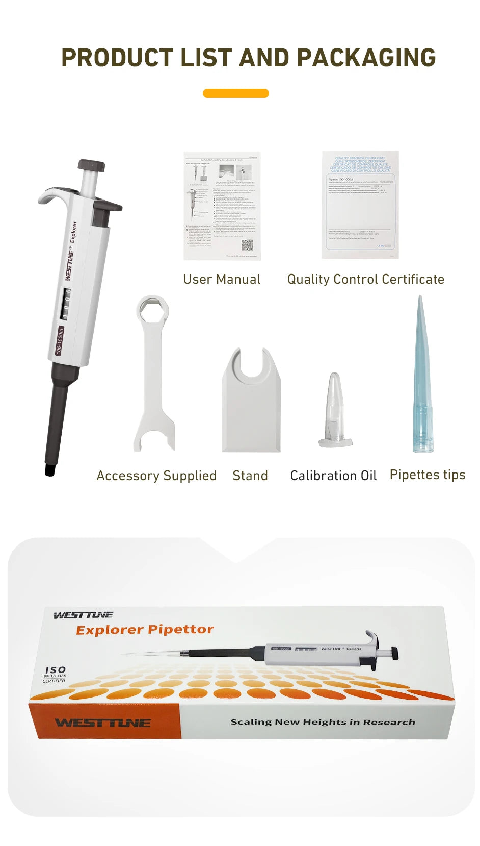 Laboratory Micro Pipette Gun, Adjustable Single Channel Pipettor