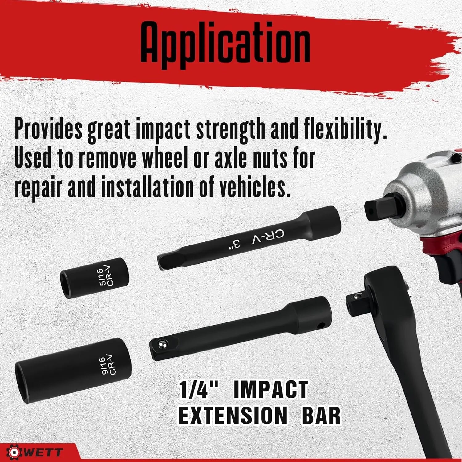55-Piece 1/4" Drive Impact Socket Set with Ratchet Handle and Extensions
