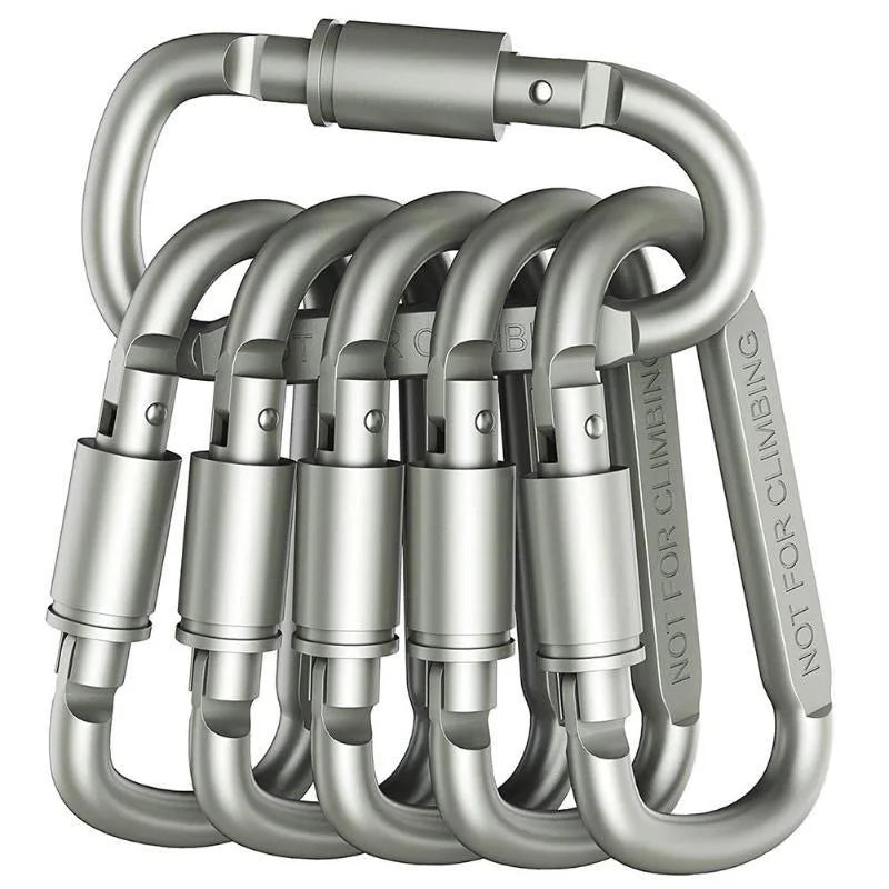 Set Wholesale Sale Backpack Carabiner Keychain Outdoor Camping Tools Hiking Aluminum Alloy D-ring Snap Clip Lock Buckle
