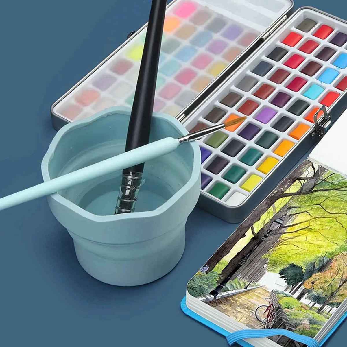 Collapsible Silicone Paintbrush Washing Cup