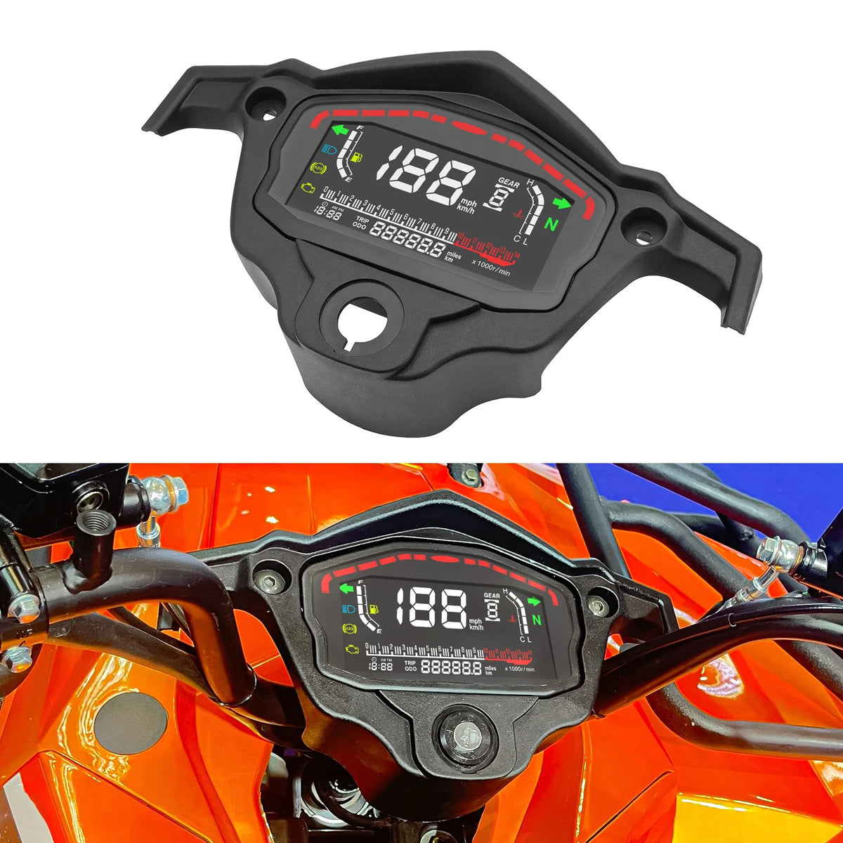 Opzioni di strumento digitale e staffa di montaggio per moto