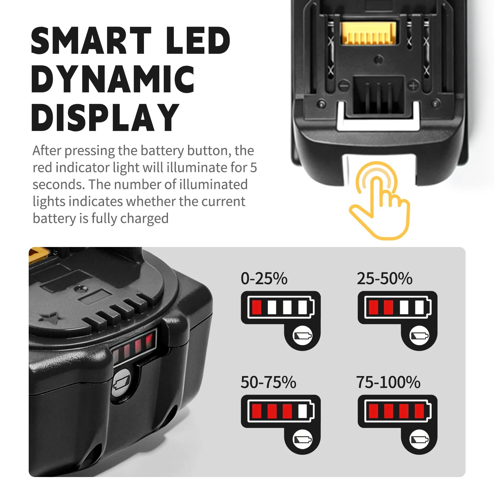 2 Pack Rechargeable 18V 6.0Ah Battery for Power Tools