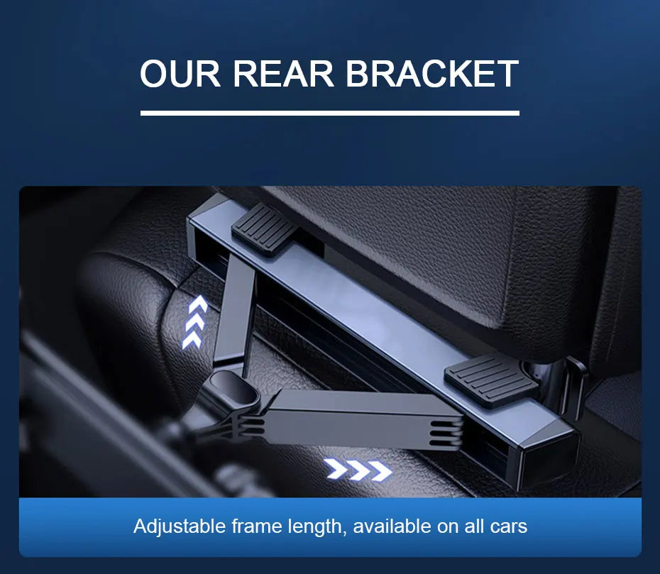 Car Rear Seat Telescopic Tablet Holder for 4-12.9 Inch Devices
