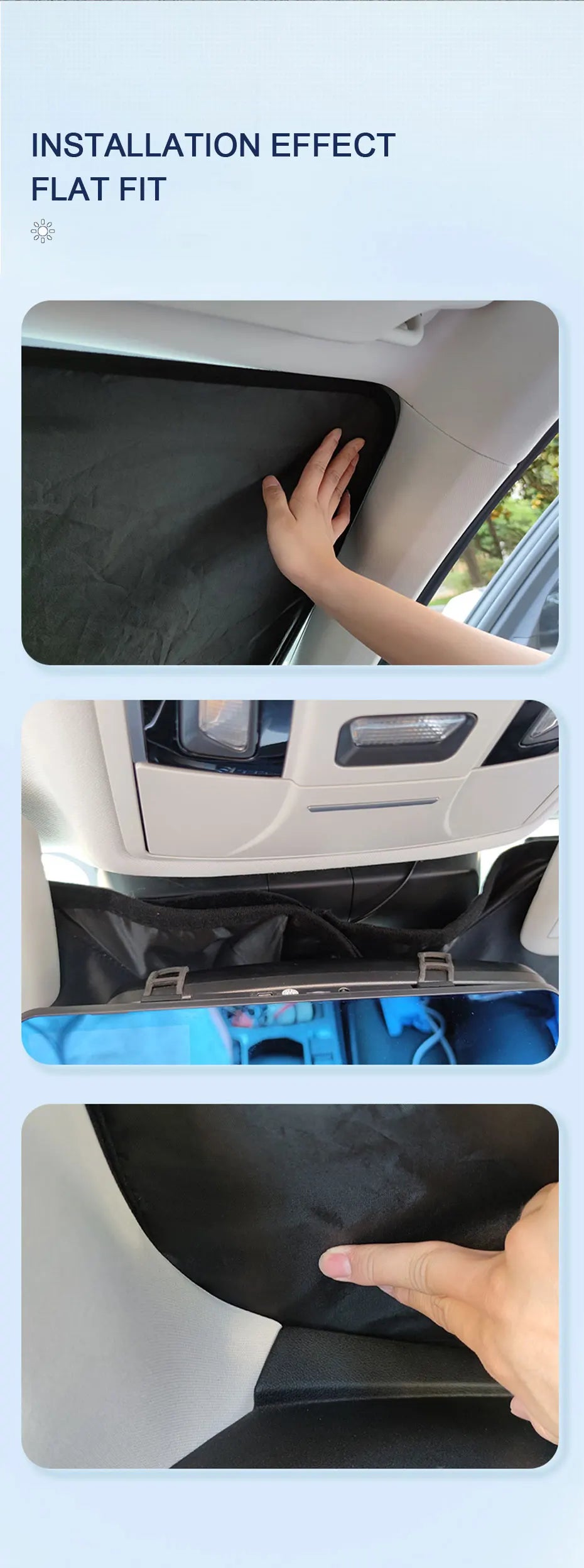 SEAMETAL Car Windshield Sun Shade Foldable Front Window Sun Protection Cover Anti UV Summer Cooling Sunshade Curtains for Car