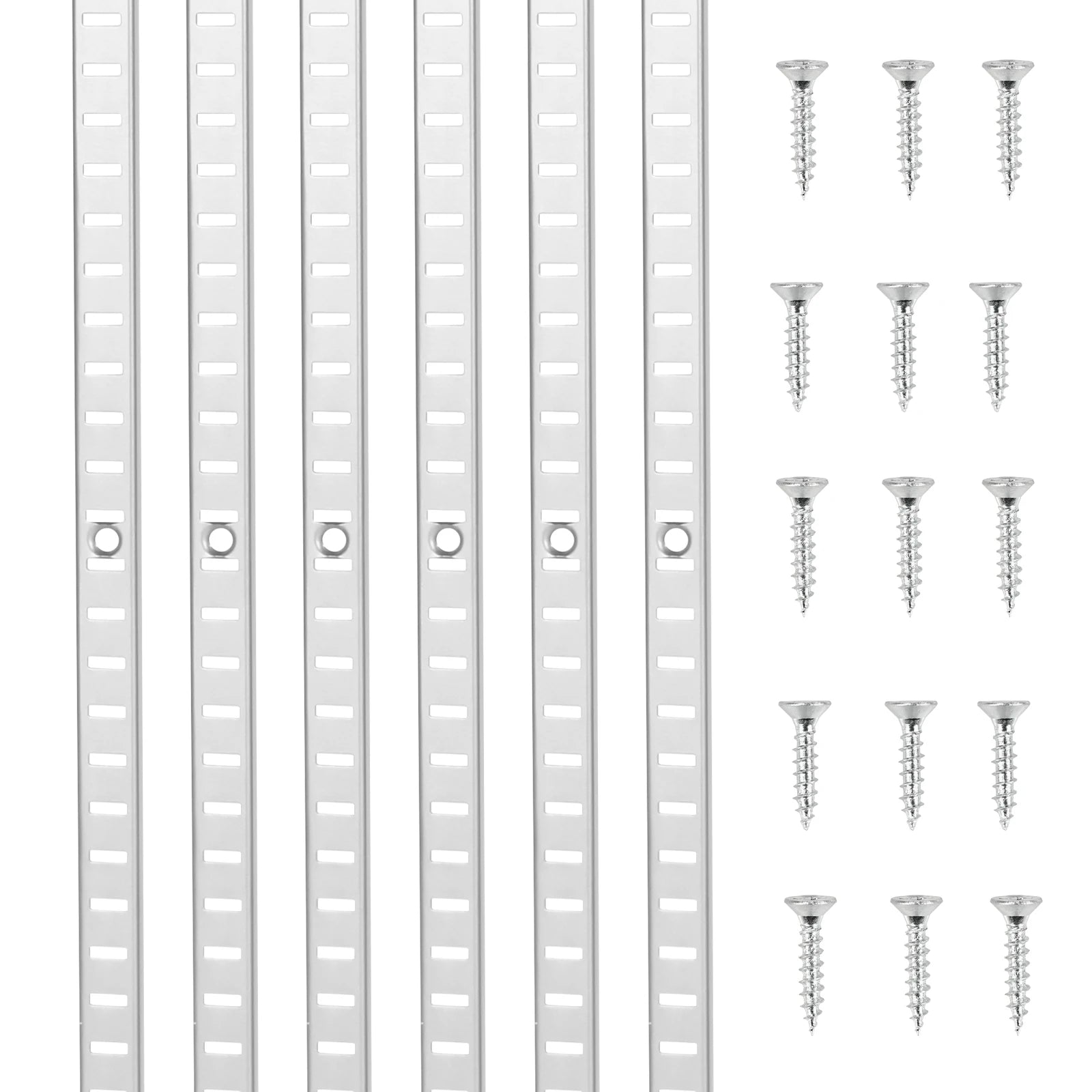 Adjustable Shelf Bracket Pilaster System with Screws for Wall Storage