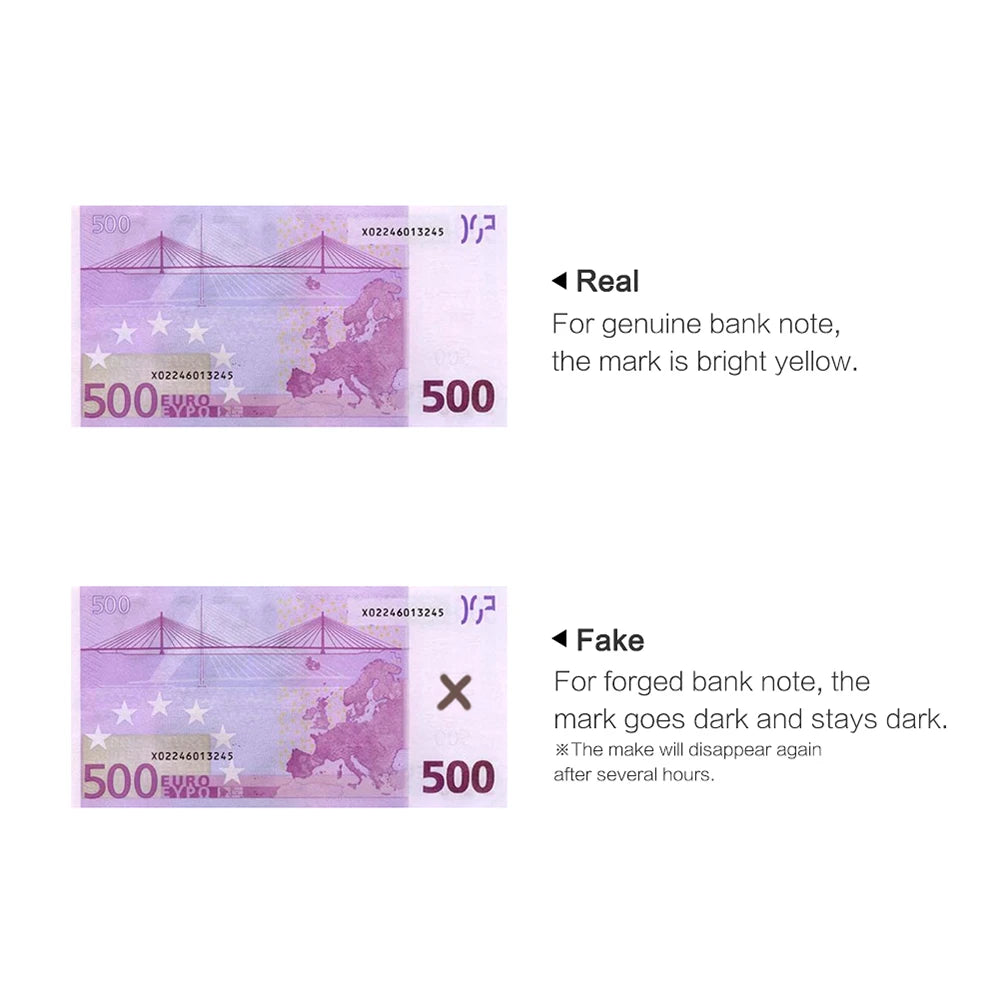 UV svetlo a pero na kontrolu bankoviek