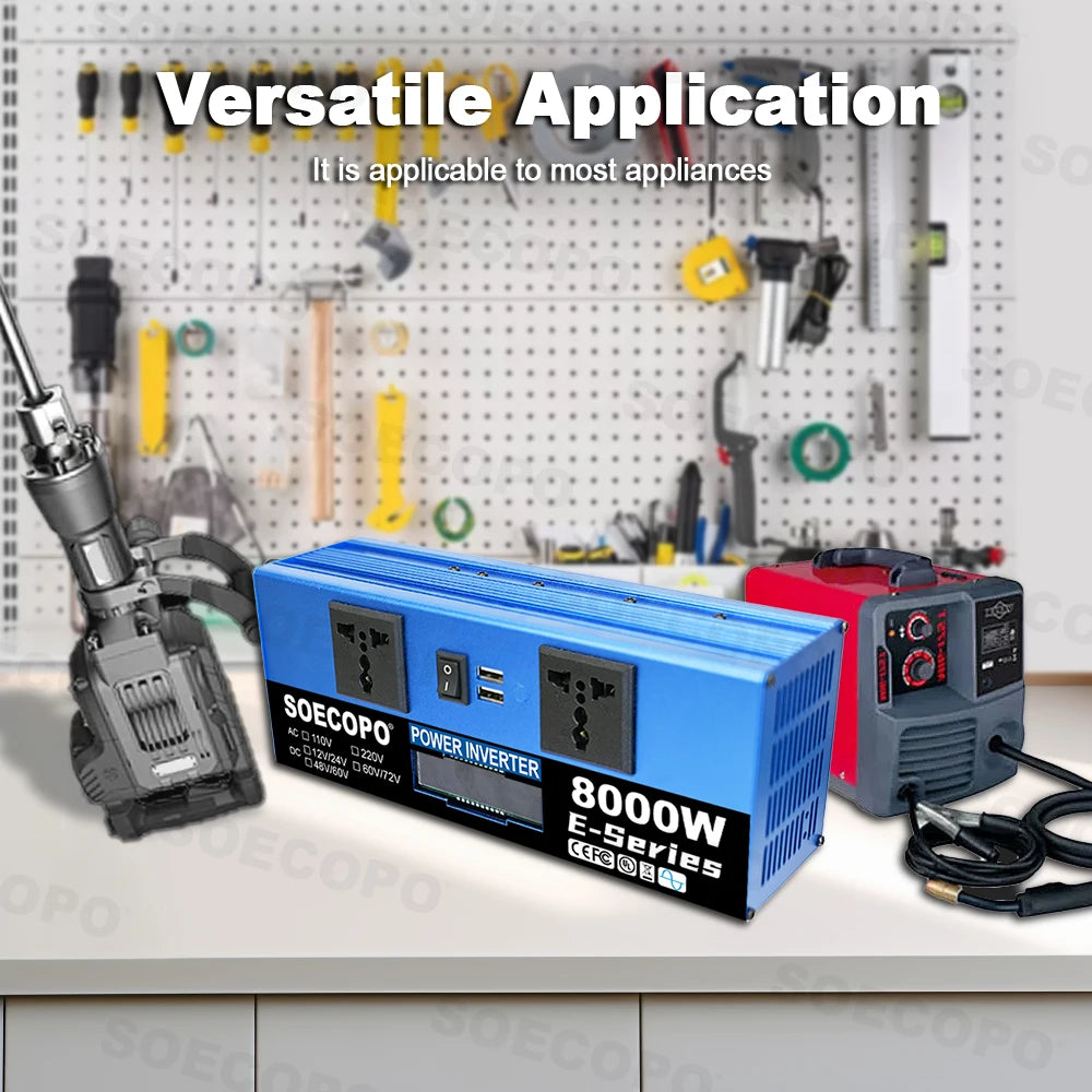 Off-Grid Solcellspaket 10000W Kraftfull Inverter + 500W Solpaneler + 100A Regulator DC 12V24V - AC 110V/220V Inverter