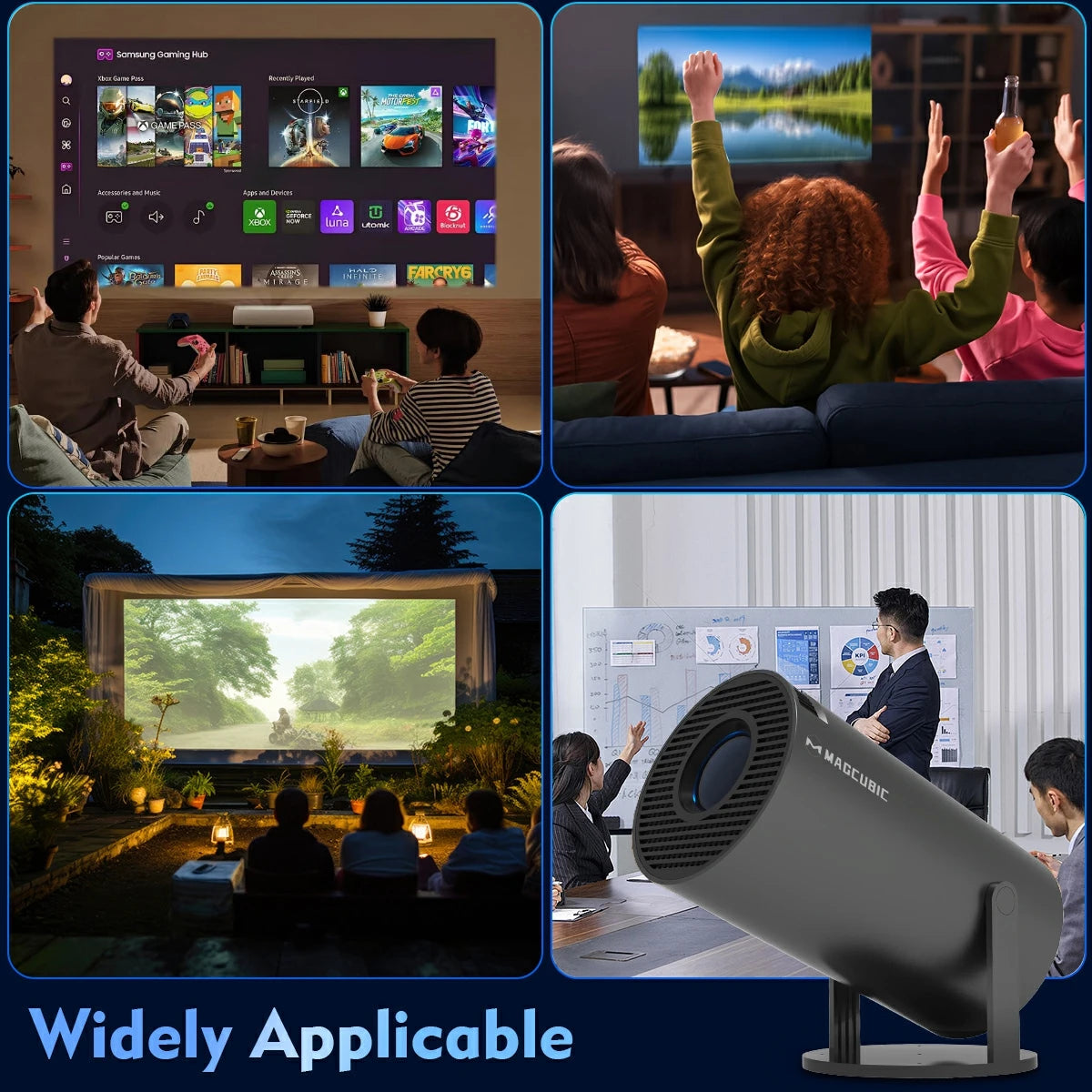 HY300 Pro Mini Projektor med Android 14, WiFi 6 och 180° rotation