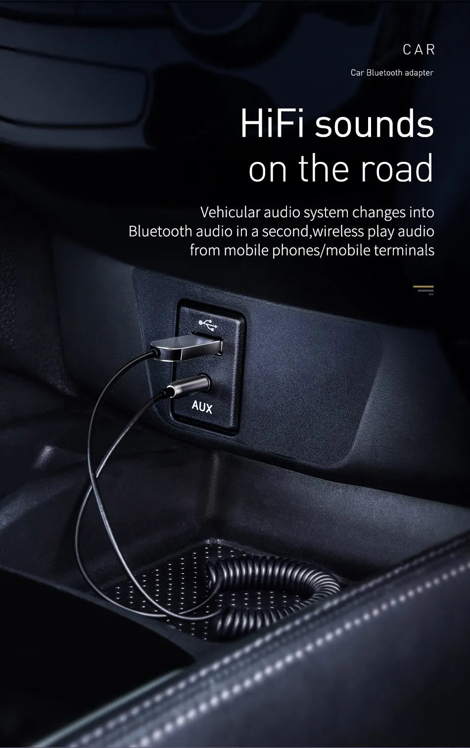 Bluetooth 5.0 AUX adaptér do auta Kábel 3,5 mm Bezdrôtový audio prijímač