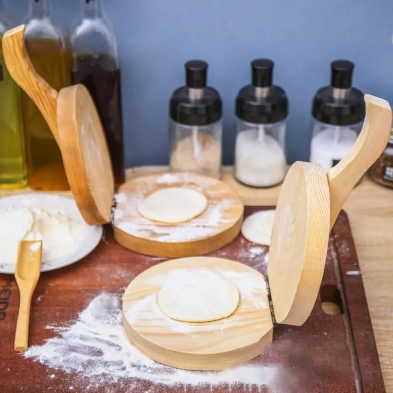 Wooden Dough Press for Wrappers and Flatbreads