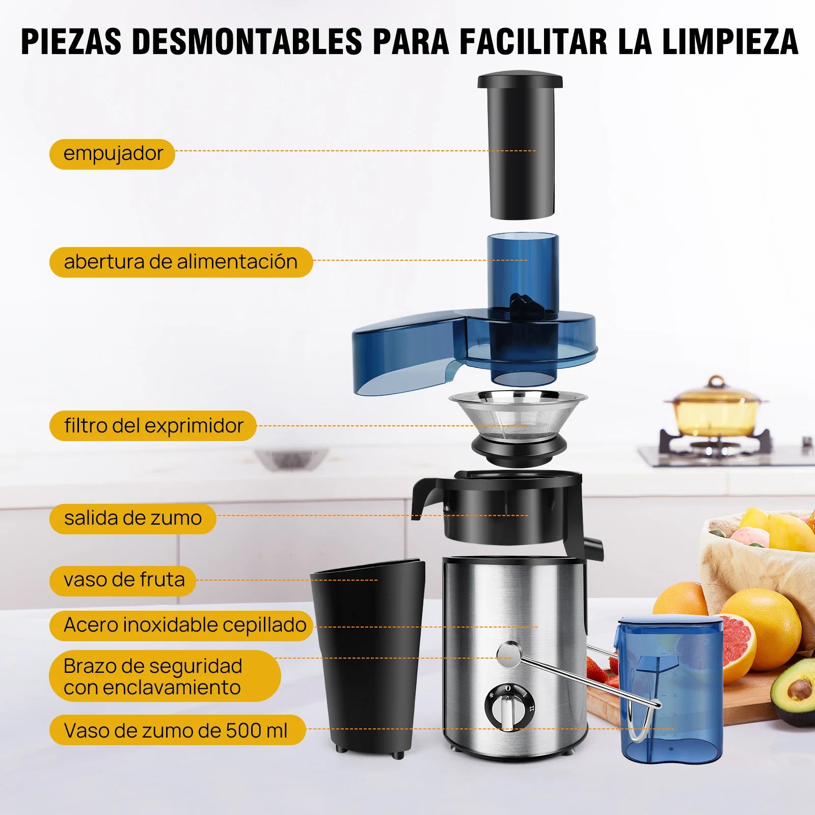 DayPlus 900W Centrifugal Juicer for Whole Fruits and Vegetables