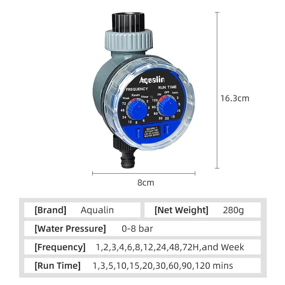 Timer analogico per l'irrigazione del giardino con valvola a sfera
