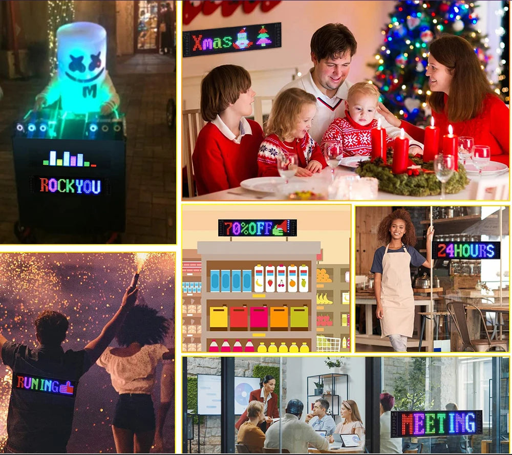 Painel de matriz RGB LED programável flexível