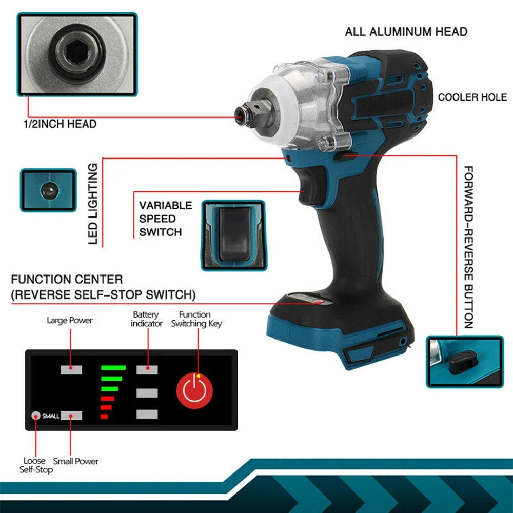 125mm Brushless Electric Angle Grinder and Impact Wrench Combo Kit