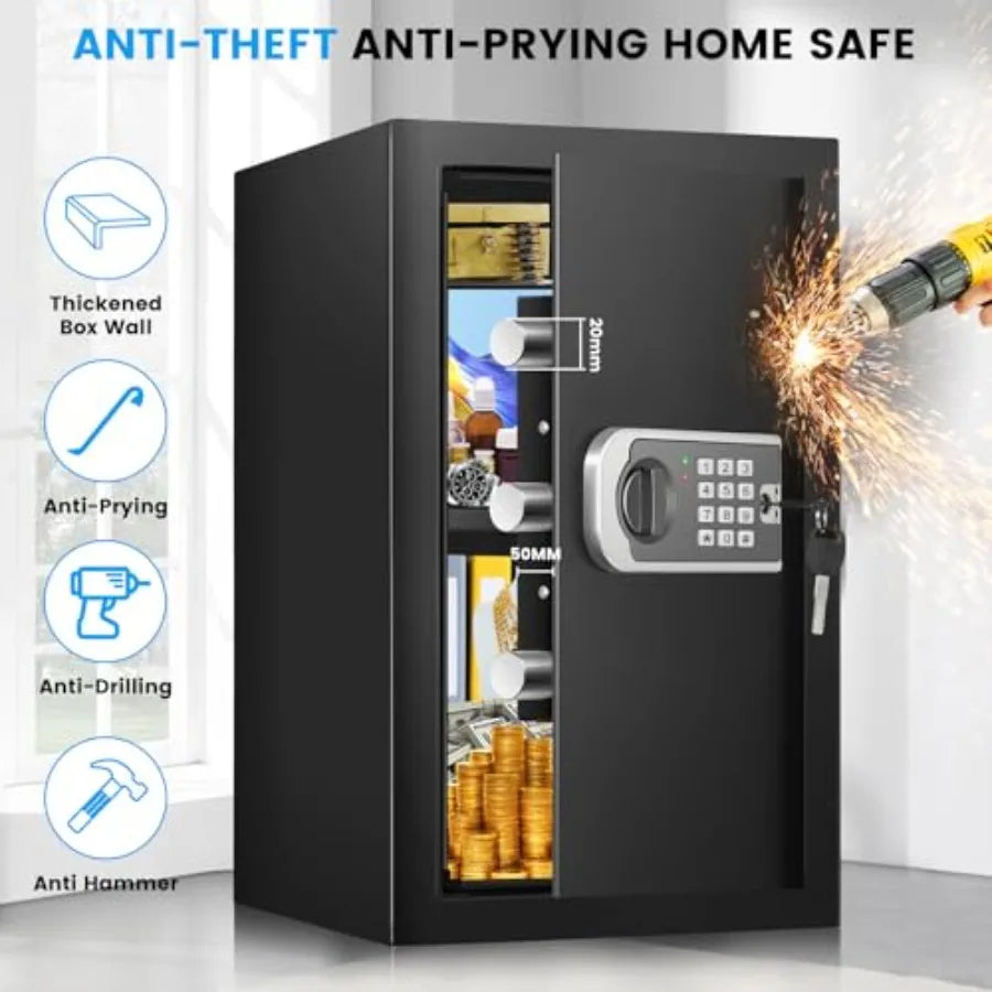 Fireproof Waterproof Document Safe with Digital Keypad, 19.7" Tall
