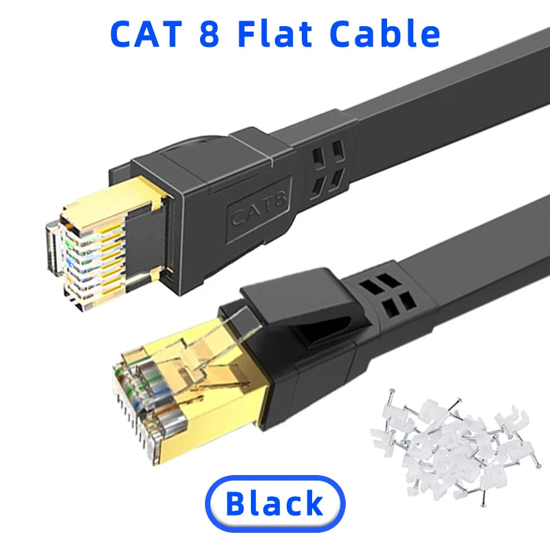 Cabo Ethernet RJ45 blindado Cat 8