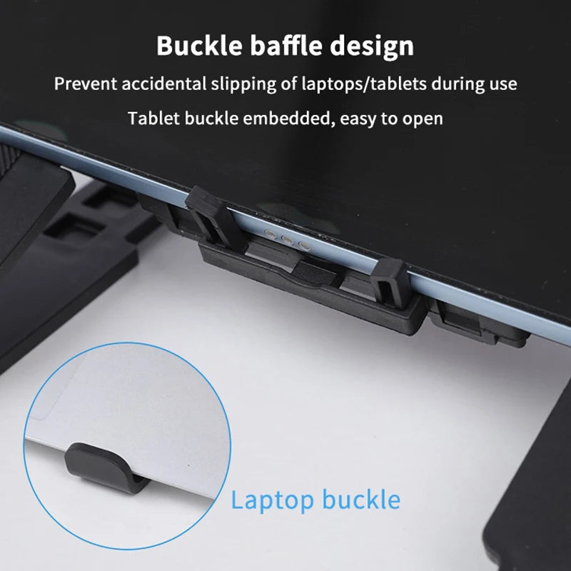 Base Refrigerante para Laptop, Soporte Plegable, Almohadilla de Enfriamiento Portátil para Notebook, Soporte Elevador con 1 Ventilador de Enfriamiento