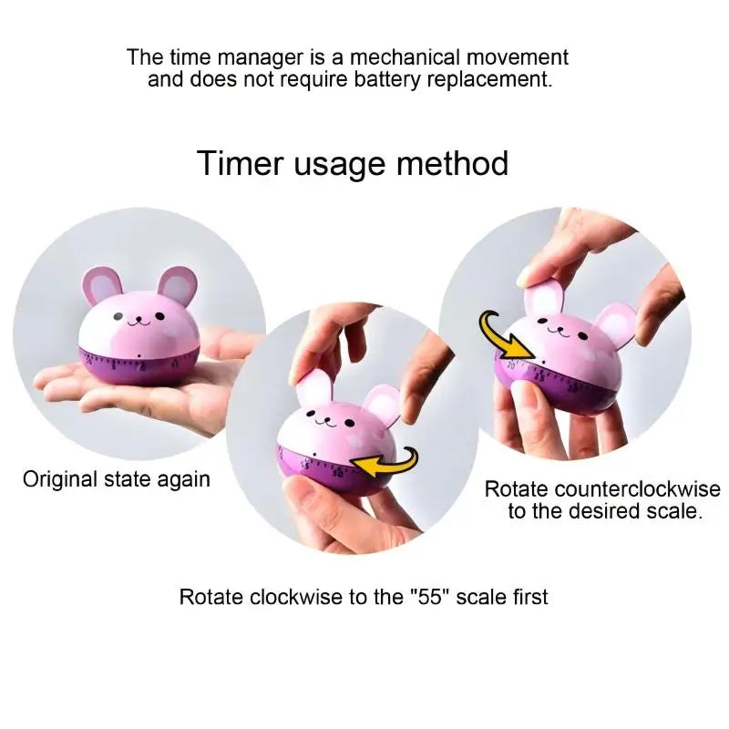 Cartoon Mechanical Kitchen Timer, 55 Minutes