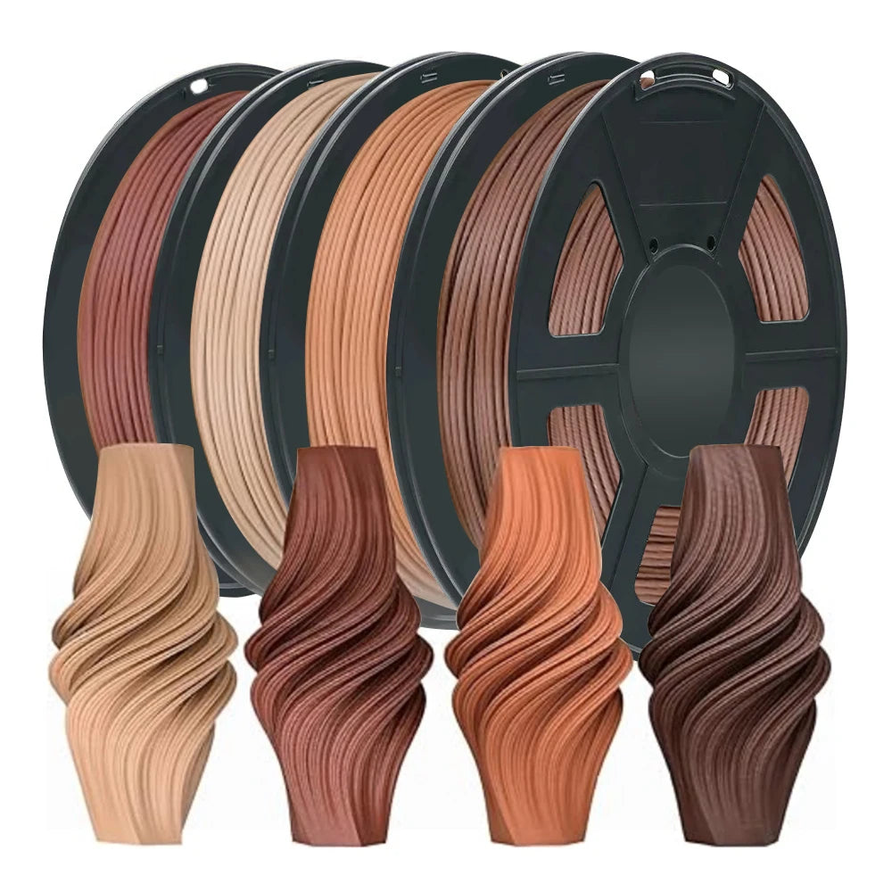 Wood-Effect PLA Filament, 1.75mm, Multiple Shades