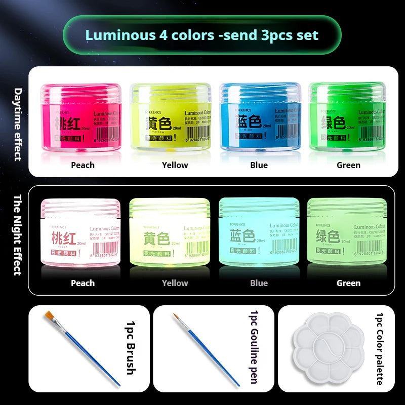 Glow-in-the-dark Pigment 20ml Fluorescent Acrylic Pigment