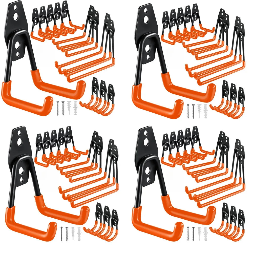Heavy Duty Metal Hook Garage Organizer Wall Mount Bicycle Hanger Hooks Wall Mount Anti-slip Storage Hook For Ladders Garden Tool