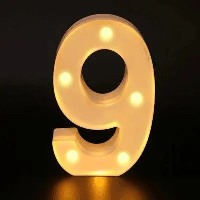 Luce decorativa a lettere e numeri a LED con batteria