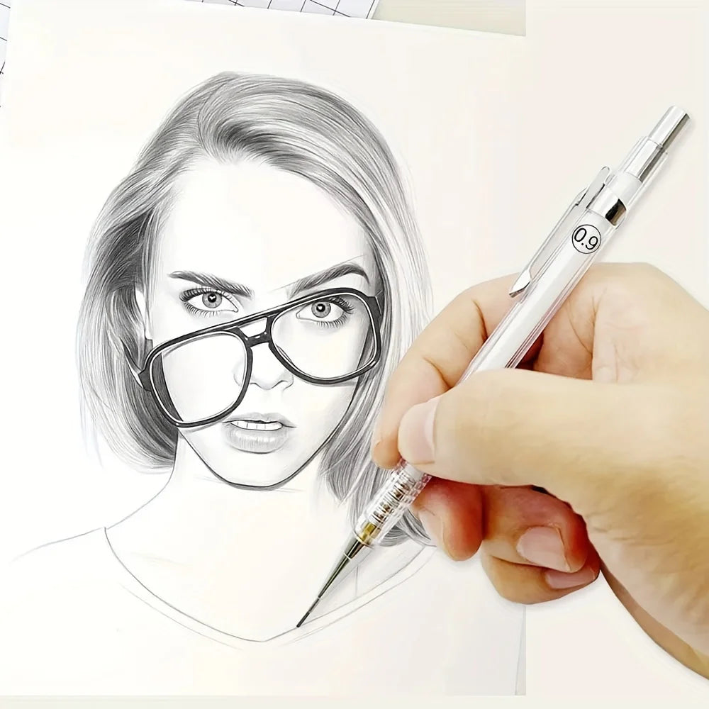 Set di Matite Meccaniche Trasparenti — 0,5/0,7/0,9 mm con Mine 2B