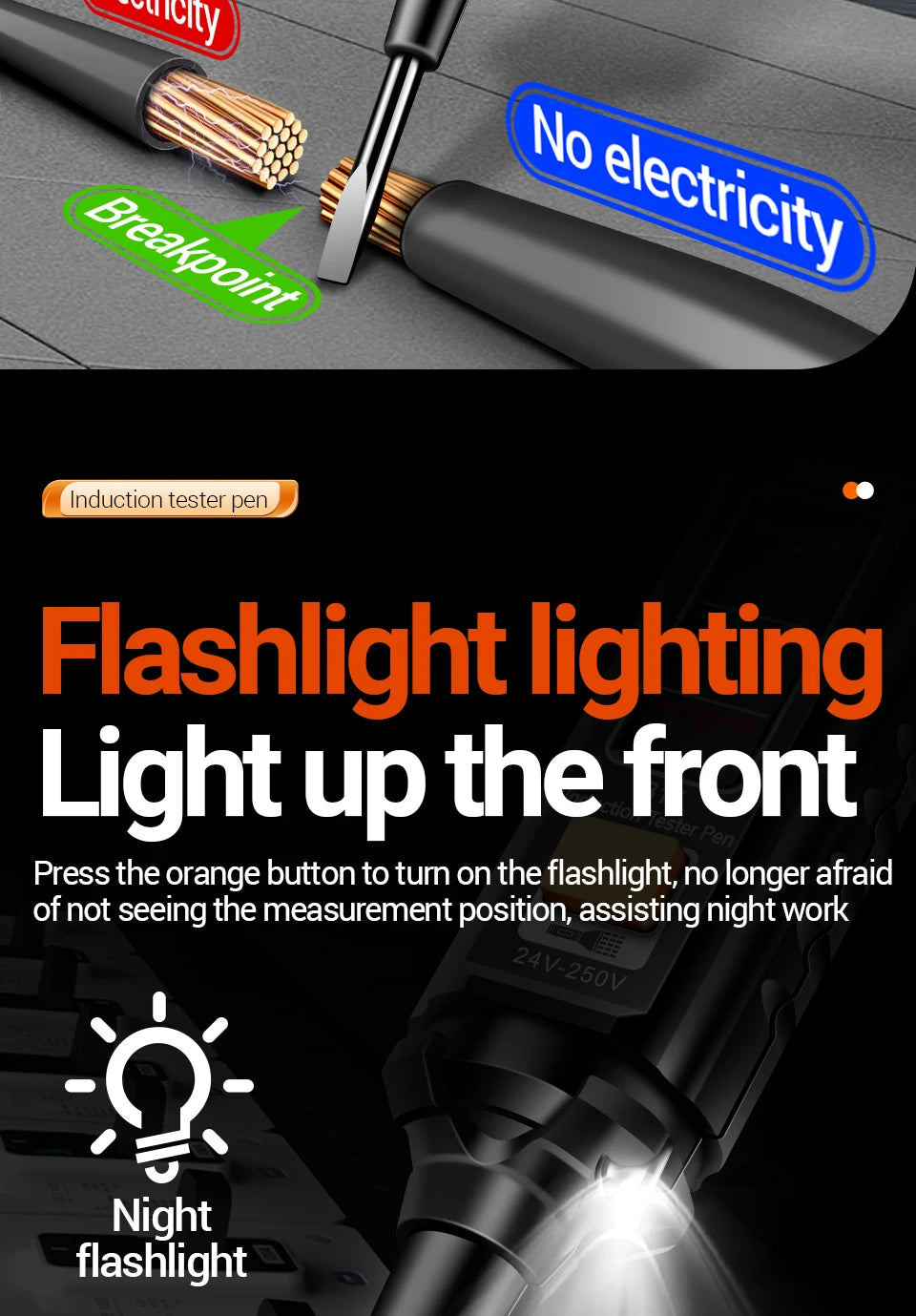 ANENG B15 Induction Teste Pen Highlight Color Light Professional AC Voltage Detection Electrician Screwdriver Testing Tools