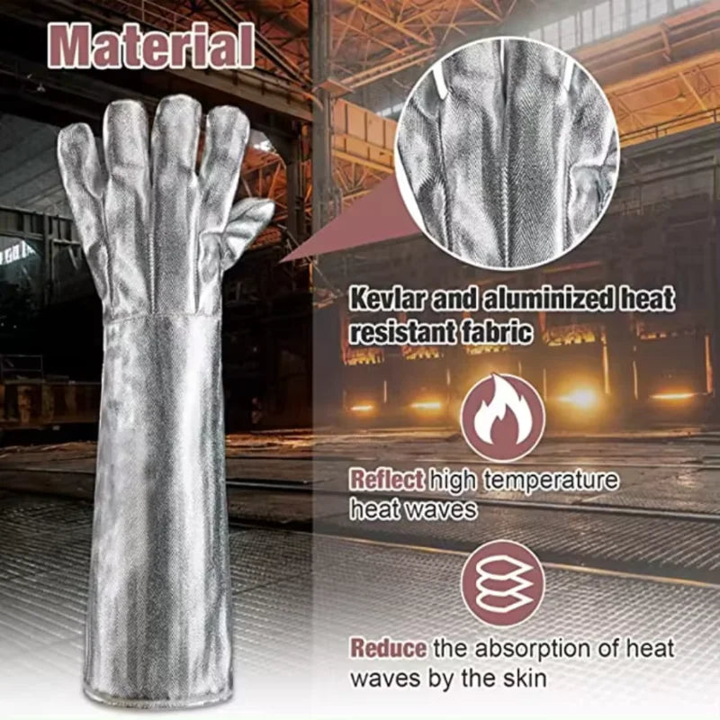 Heat Resistant Aluminized Gloves for Welding and Firefighting