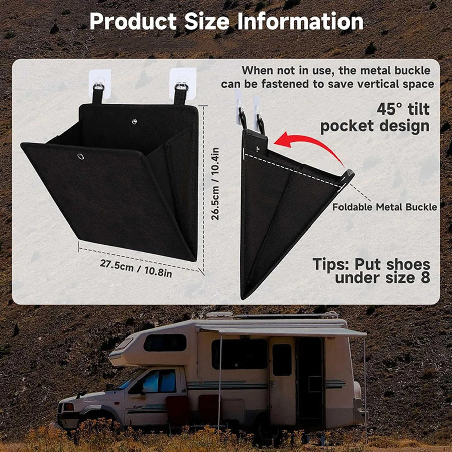 Wall-Mounted Shoe Rack for Caravans and RVs, No Drilling