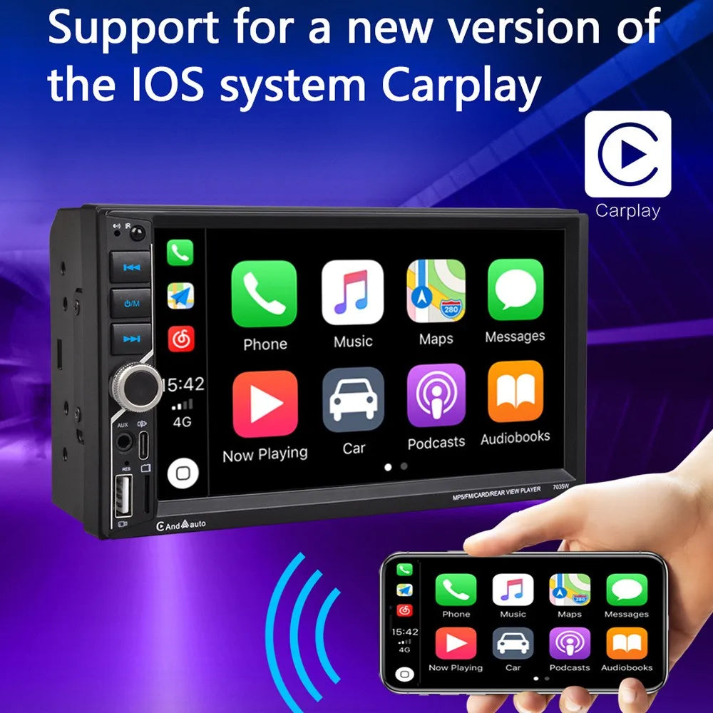 ESSGOO 7palcové autorádio s CarPlay a Android Auto