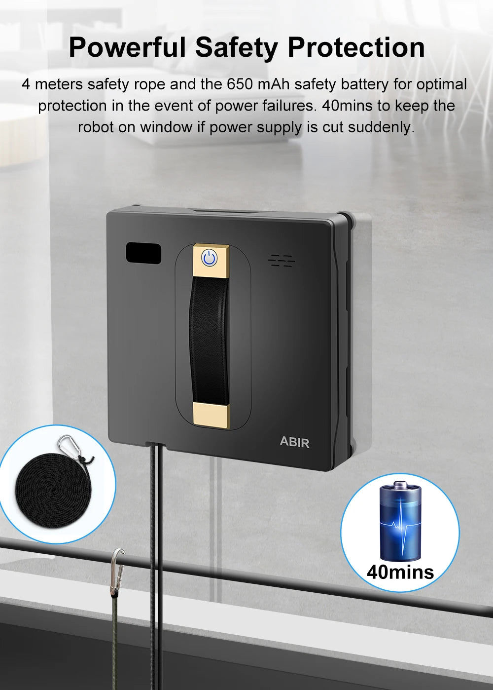 Robot Window Cleaner ABIR WD8 con Doppia Nebulizzazione e Navigazione Intelligente