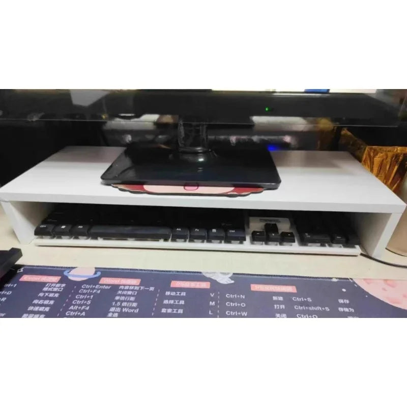 Wooden Monitor Riser with Desktop Storage
