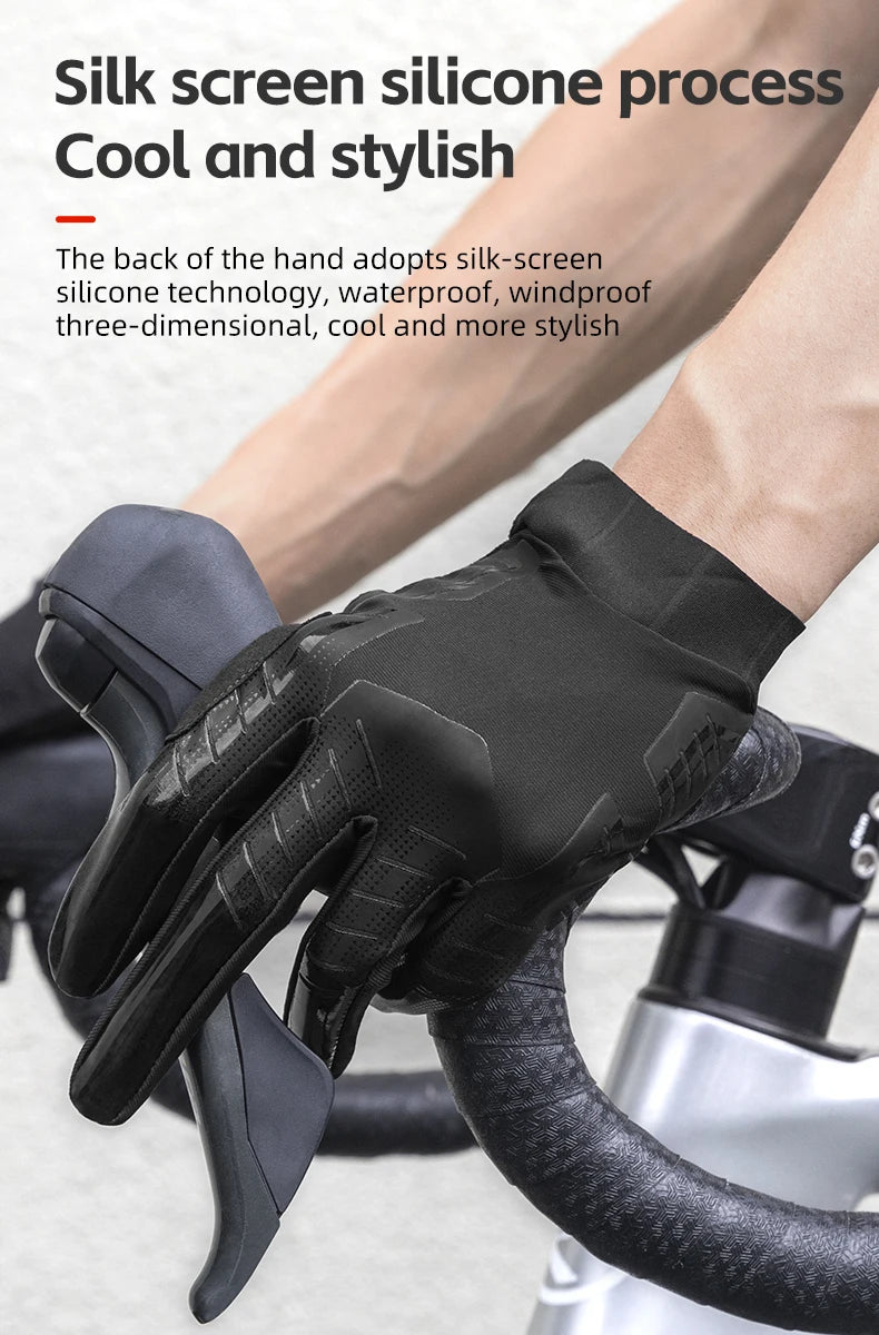Winter Cycling Gloves Touchscreen Full Finger Windproof MTB Gloves