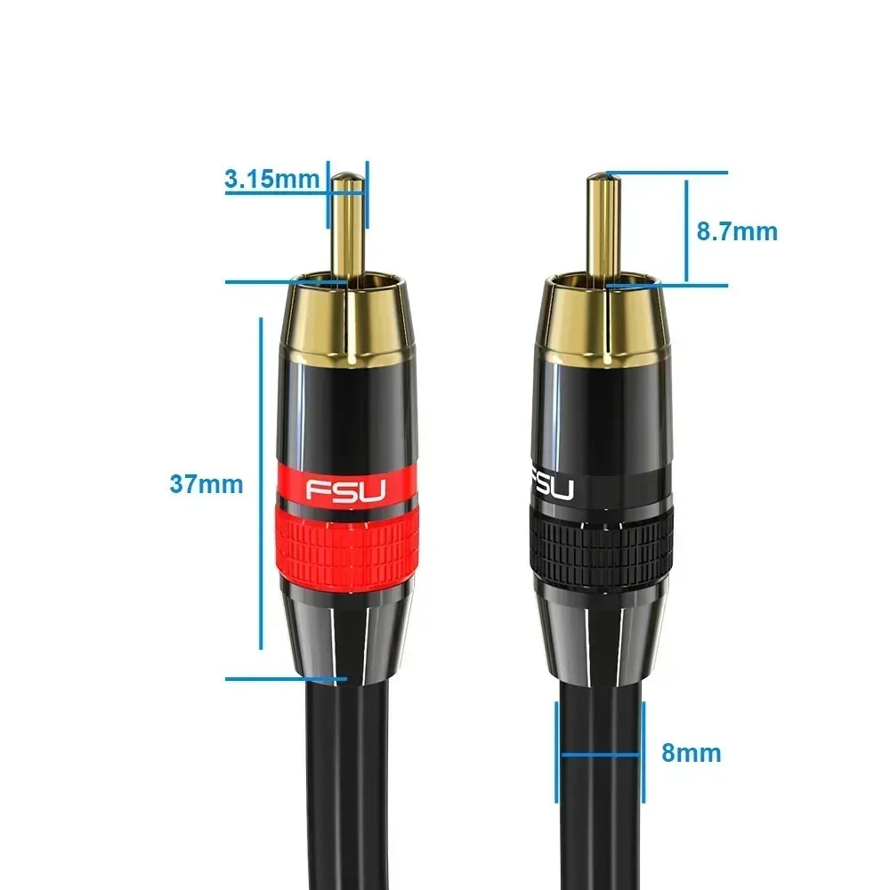 Cabo de áudio digital coaxial RCA, 0.5–5 m