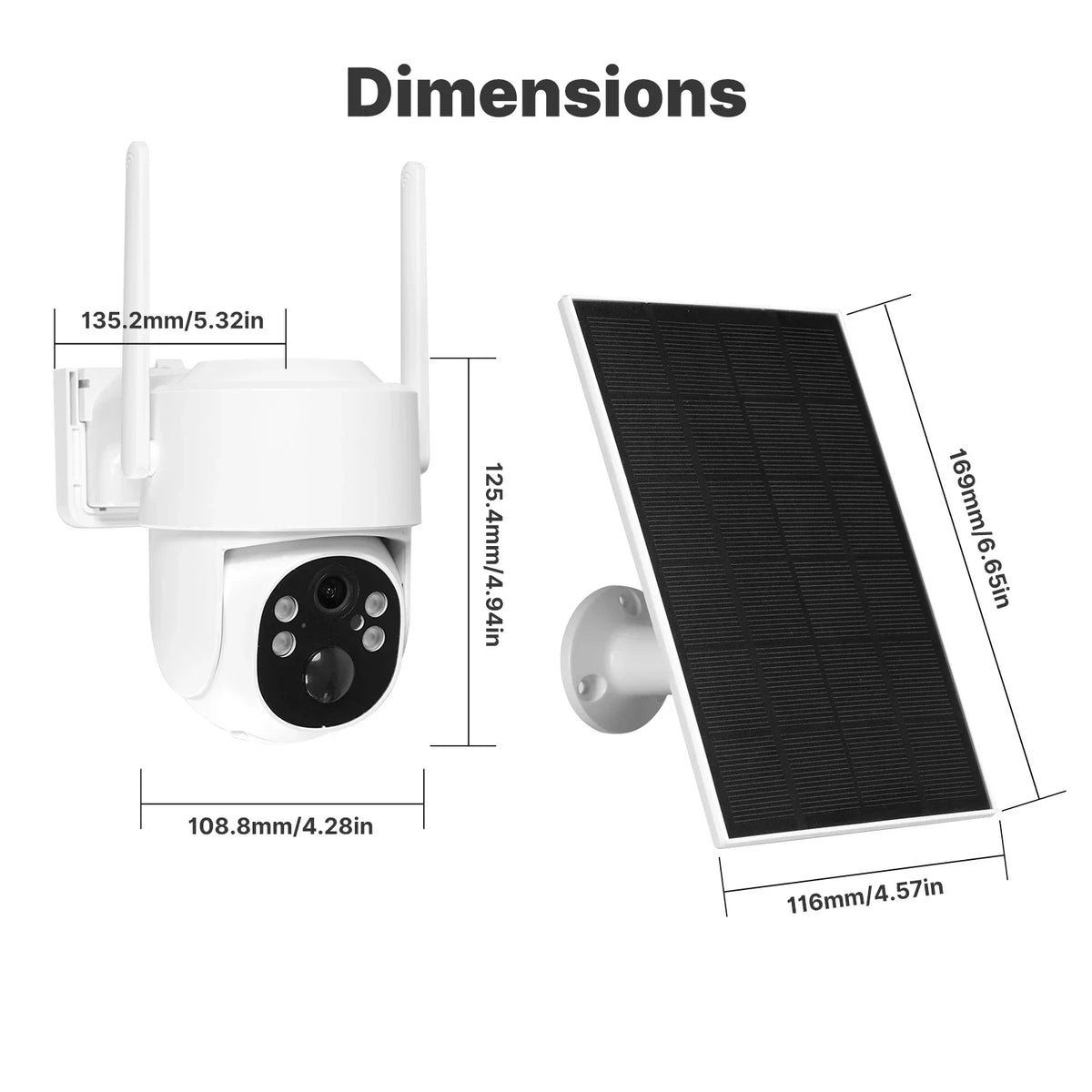 4MP Solar Outdoor Security Camera with WiFi/4G, IP65 Waterproof, Human Tracking, Full Color Night Vision