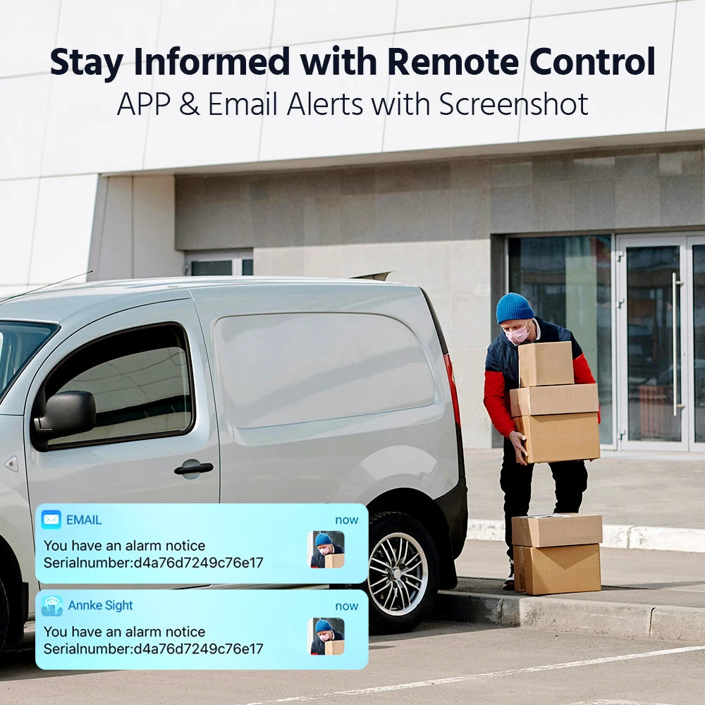 ANNKE Sistem de supraveghere video cu WiFi cu NVR 5MP, camere IP 3MP, înregistrare audio, camere de securitate, AI Detection, CCTV kit