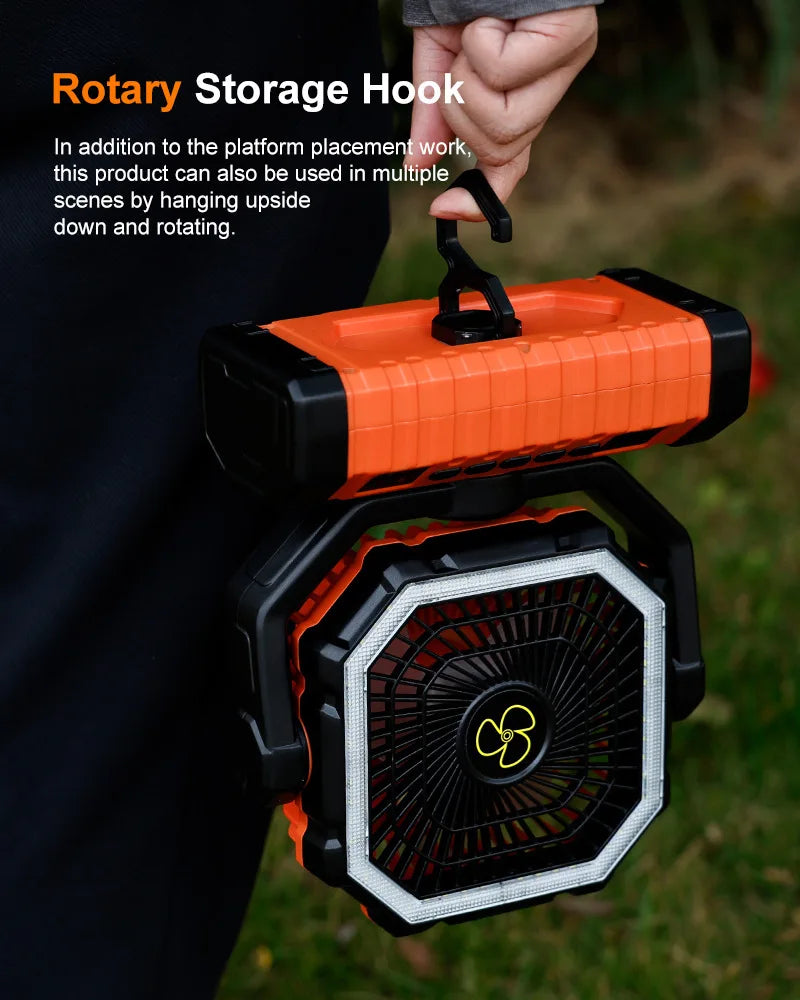 20000mAh Rechargeable Portable Fan with LED Light