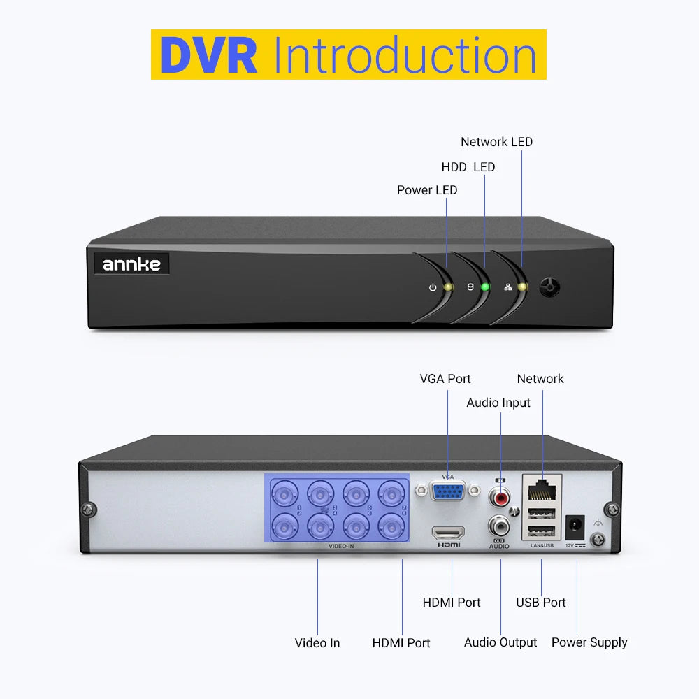 ANNKE 8CH 3K Wired CCTV Security Camera System with Night Vision
