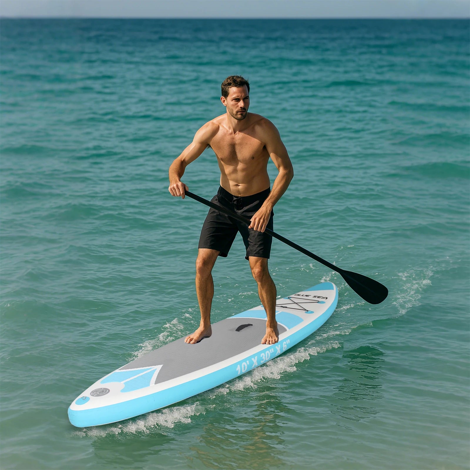 10ft Nafukovací paddleboard pro dospělé, protiskluzová EVA paluba, SUP board s příslušenstvím