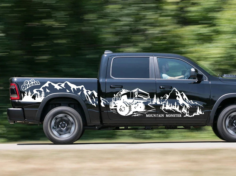 Car Sticker 4X4 Off Road Mountain Decal For Ford F150 Toyota Hilux Isuzu Dmax Dodge RAM Chevrolet Silverado Auto Accessories