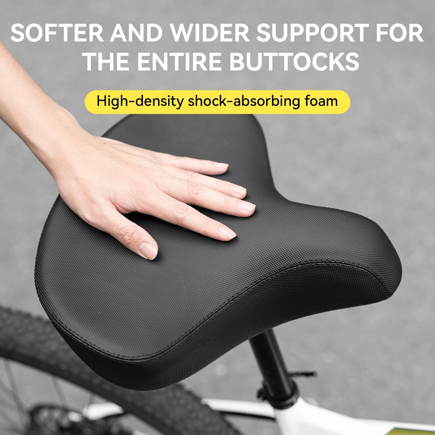 Comfortable Wide Bike Saddle Cushion with Shock Absorbing Foam