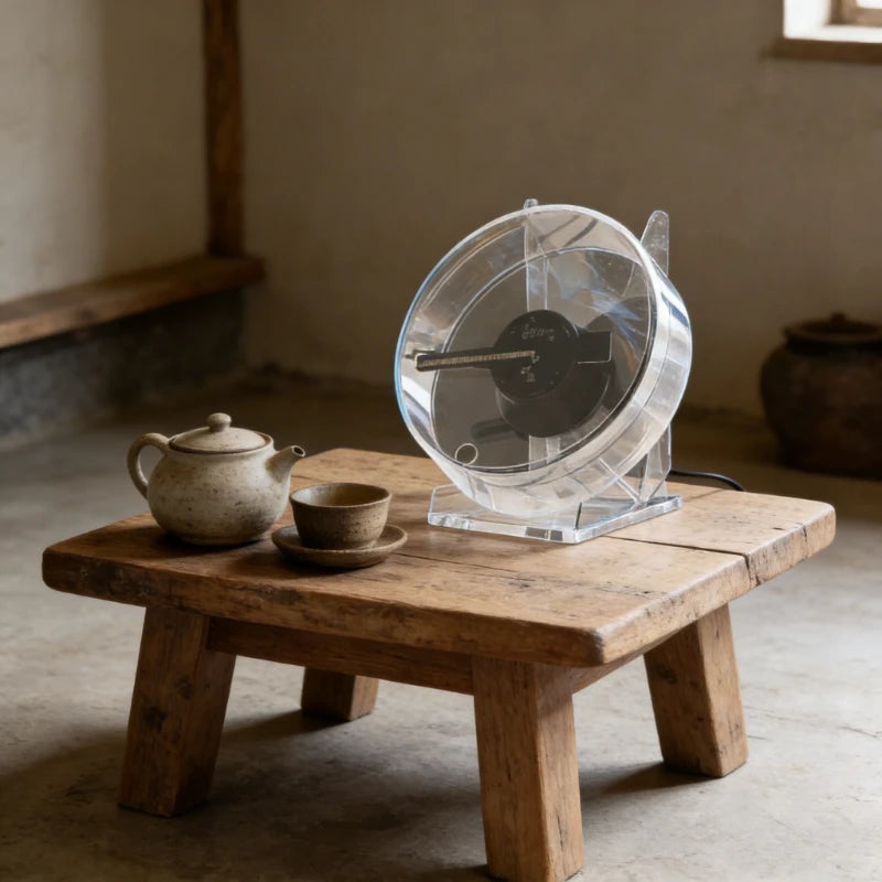 Mini LED Hologram-Effect Display Fan with Stand